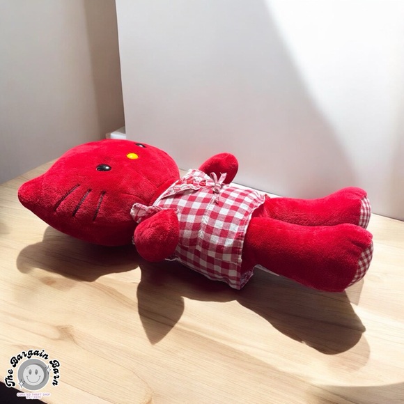 RARE Retired Build-A-Bear Hello Kitty Red Plush 18” Gingham Romper Large - Picture 2 of 6